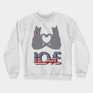 Two grey cats in love in american style Crewneck Sweatshirt